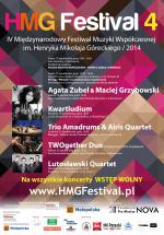                                                                                         IV Międzynarodowy Festiwal Muzyki Współczesnej im. Henryka Mikołaja Góreckiego (17-26 października 2014)