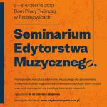 Trwa nabór do 4. edycji Seminarium Edytorstwa Muzycznego