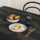                          Staves charcoal gray tablecloth
                         